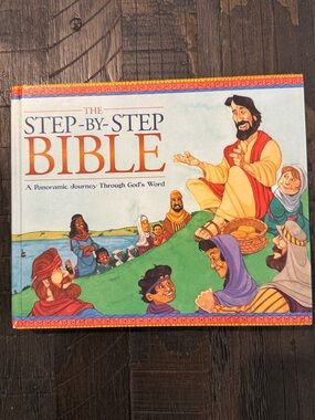 Children’s The Step By Step Bible Hardcover illustrated Colorful Pages 1999